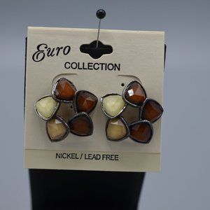 NWT Beautiful Brown Tan Pierced Earrings